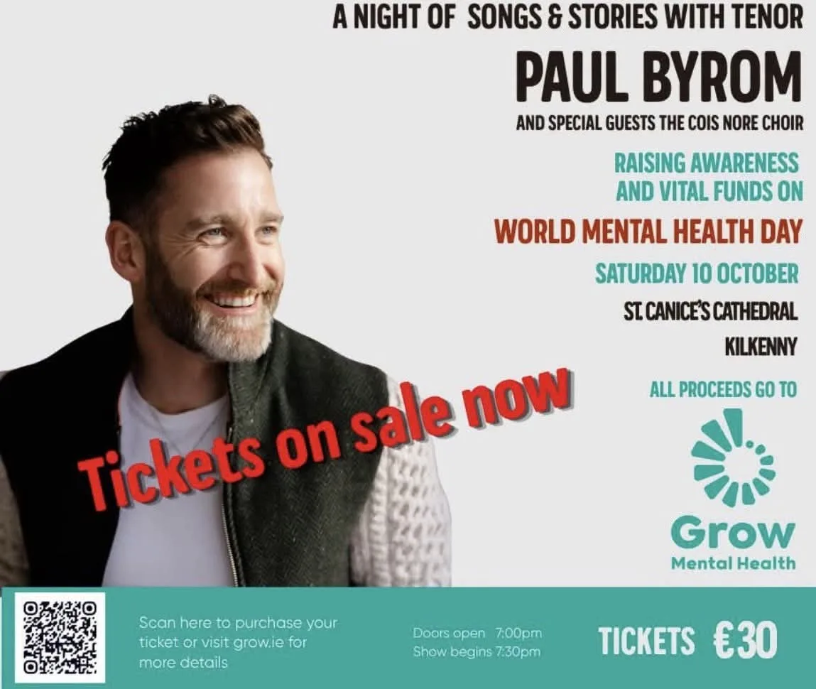 A Night of Songs & Stories with Tenor Paul Byrom — World Mental Health Day flyer