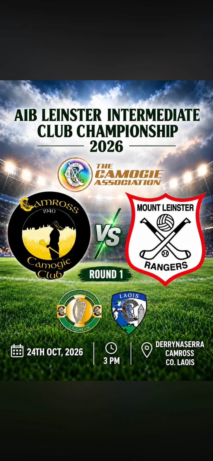 AIB Leinster Intermediate Club Championship Round 1 — Camross v Mount Leinster Rangers flyer