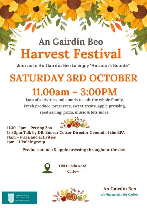 An Gairdín Beo Harvest Festival — Autumn's Bounty flyer