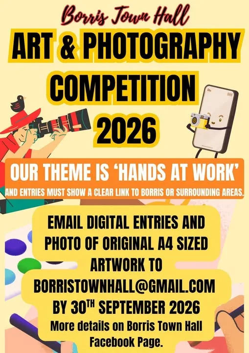 Art & Photography Competition 2026 — "Hands at Work" flyer