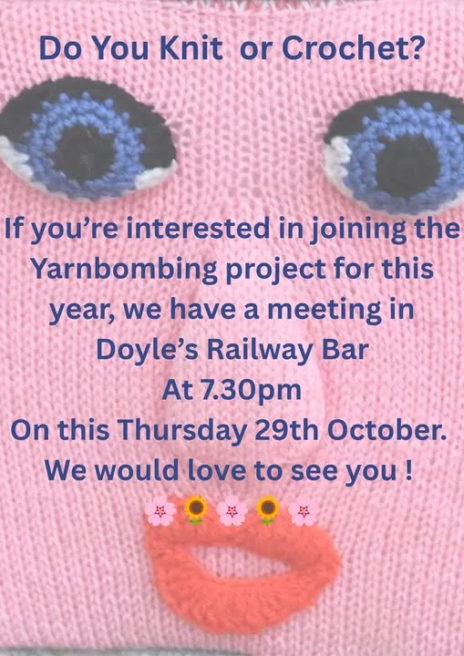 Yarnbombing Project Meeting — Do You Knit or Crochet? flyer