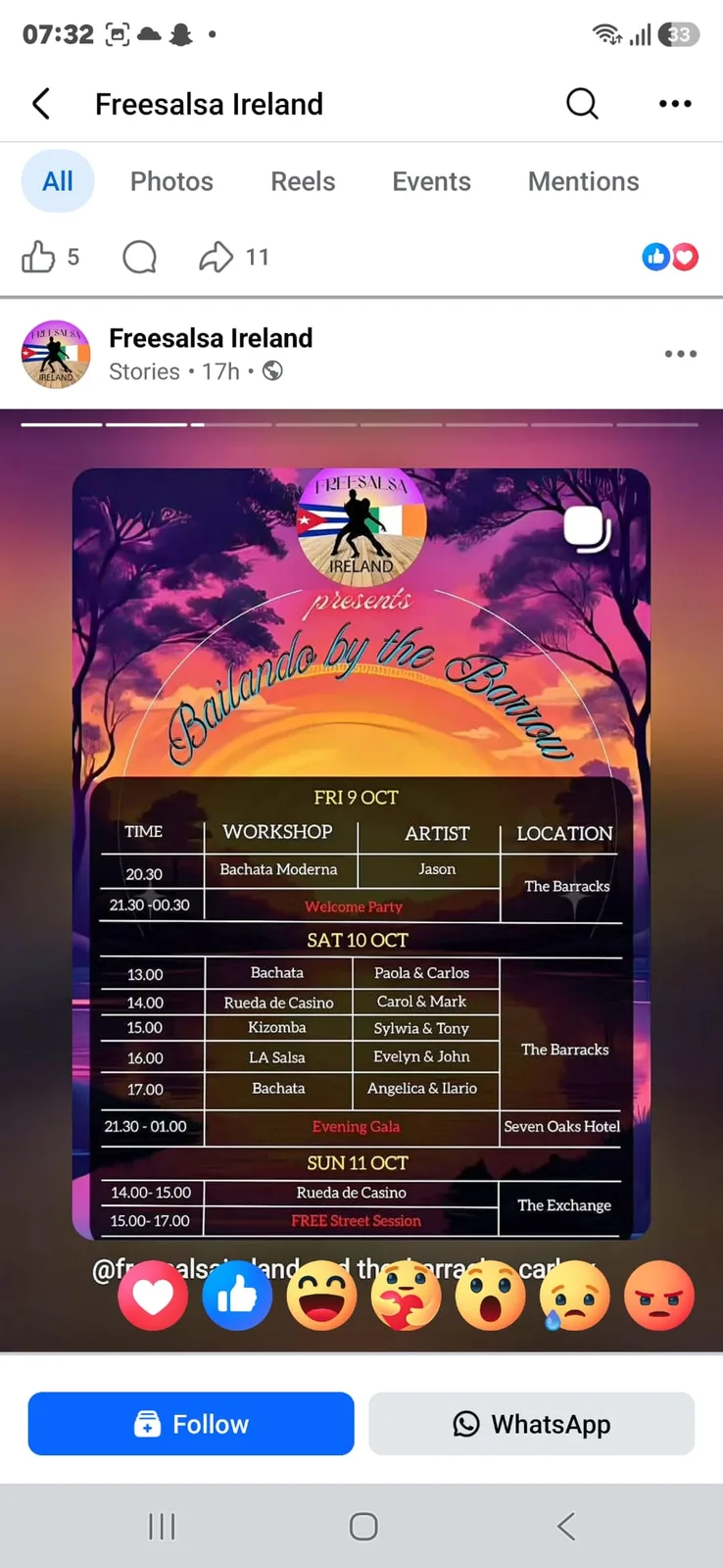 Bailando by the Barrow — Sunday Rueda de Casino Class flyer