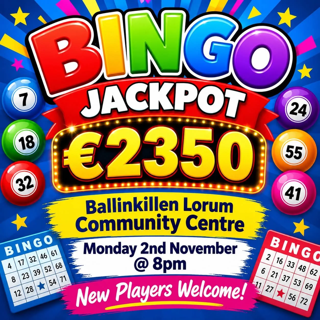 Bingo — €2,350 Jackpot flyer