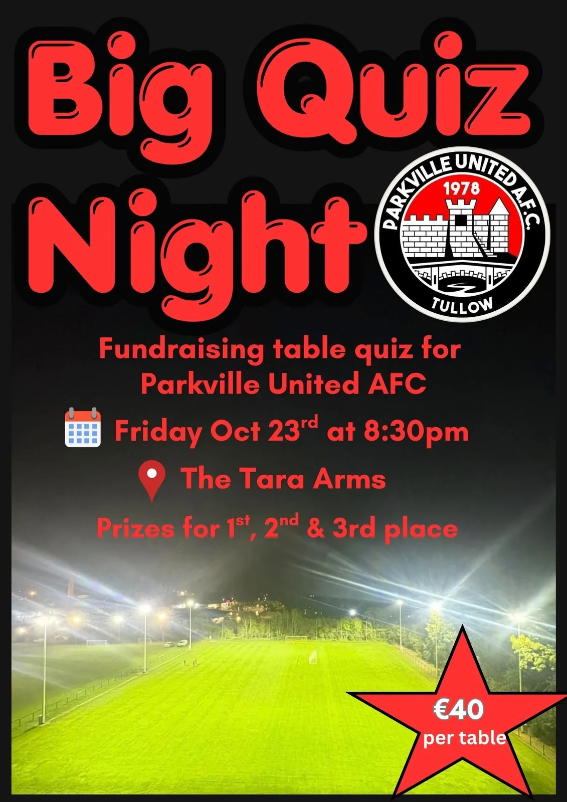 Big Quiz Night — Parkville United AFC Fundraiser flyer