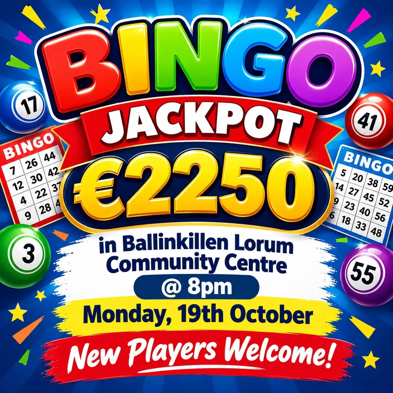 Bingo — €2,250 Jackpot flyer