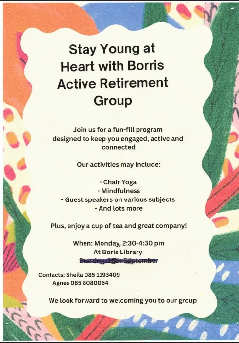 Borris Active Retirement Group — Stay Young at Heart flyer