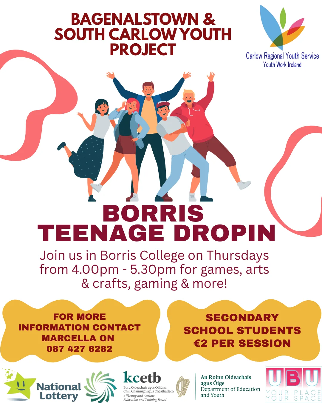 Borris College Drop In flyer