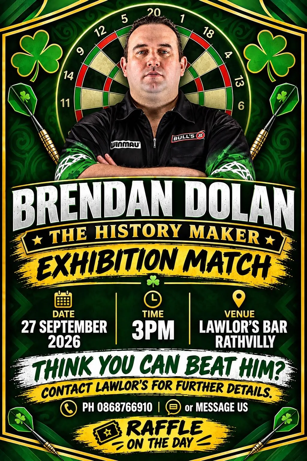 Brendan Dolan 'The History Maker' Darts Exhibition Match flyer
