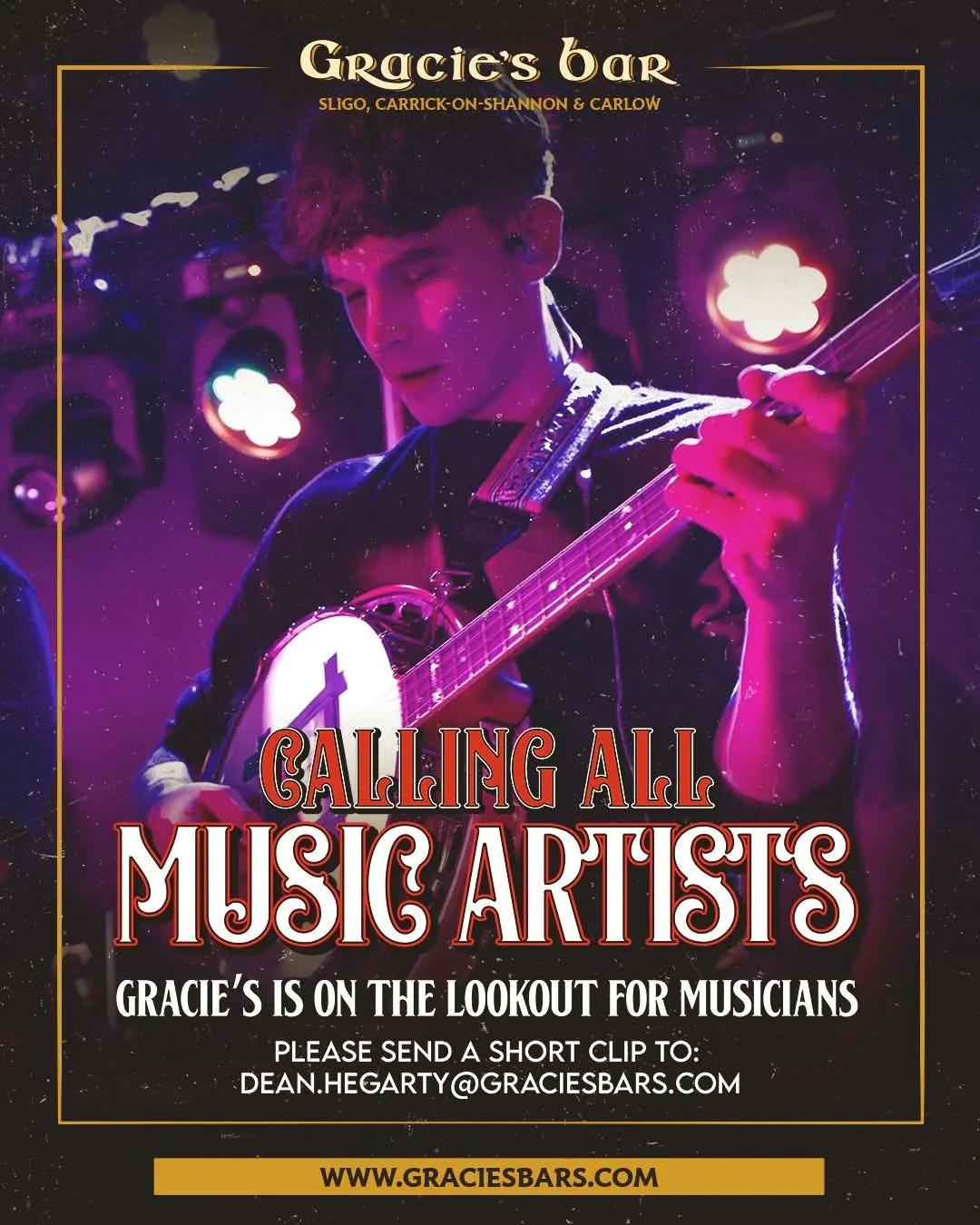 Calling All Music Artists — Gracie's Bar flyer