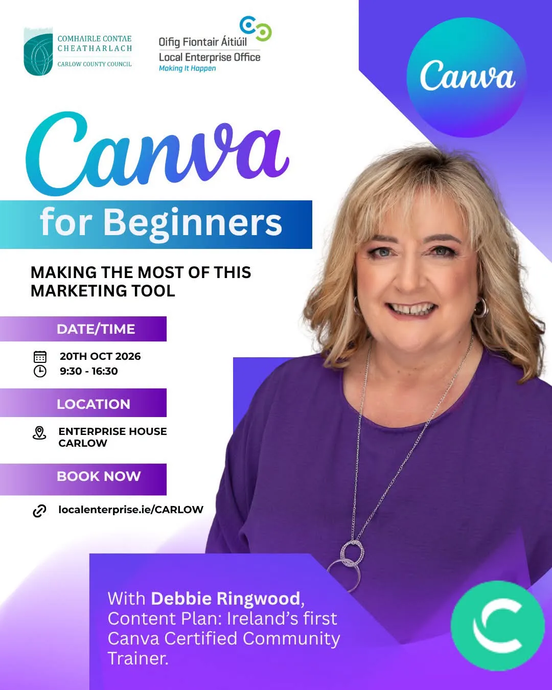 Canva for Beginners — Making the Most of this Marketing Tool flyer