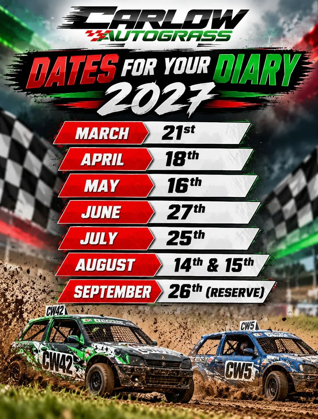 Carlow Autograss 2027 Meeting flyer