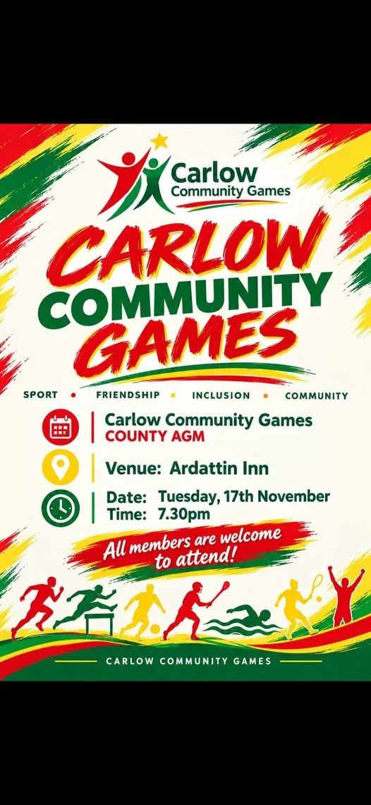 Carlow Community Games County AGM flyer