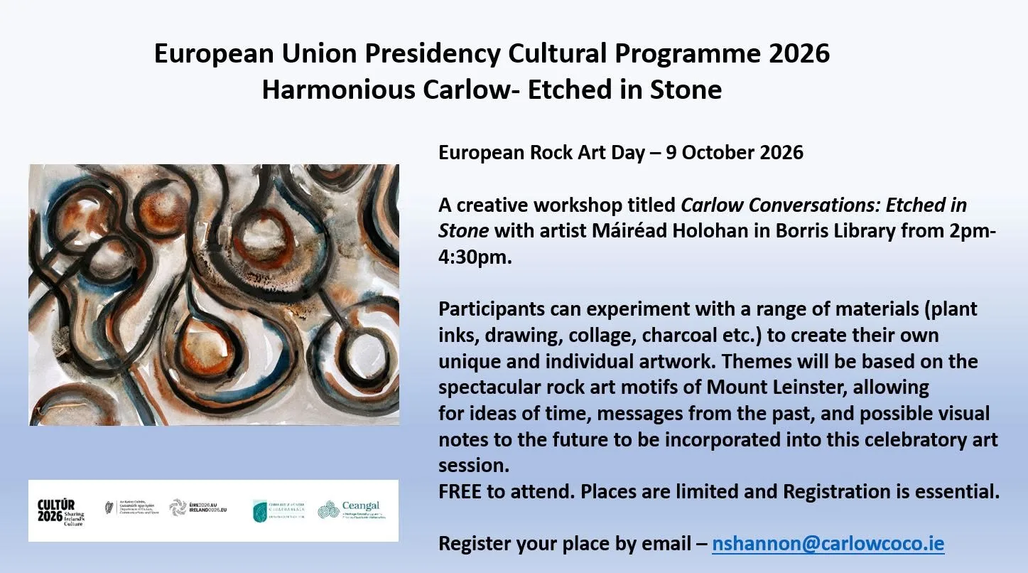 Carlow Conversations: Etched in Stone — European Rock Art Day flyer
