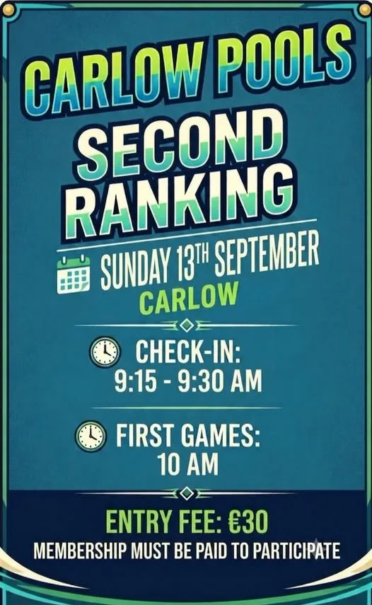 Carlow Pools — Second Ranking flyer