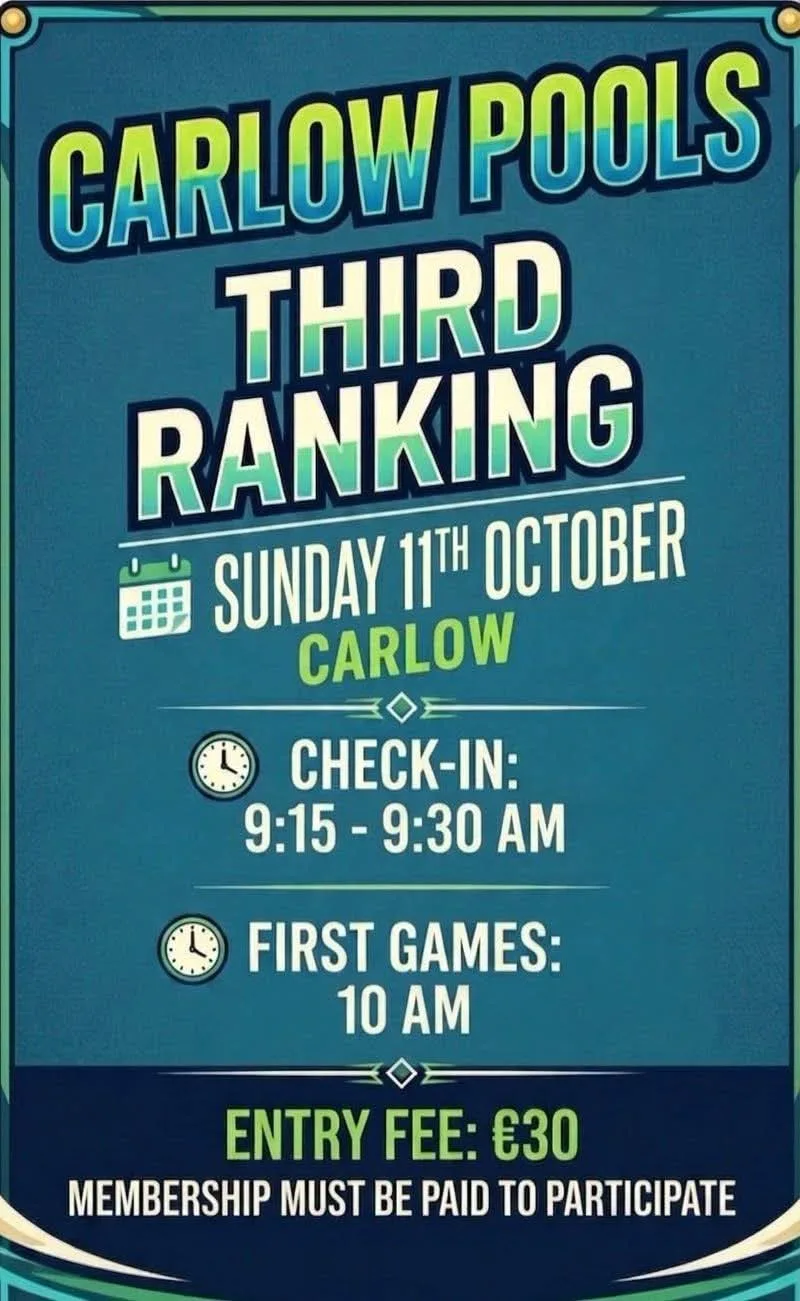 Carlow Pools Third Ranking flyer