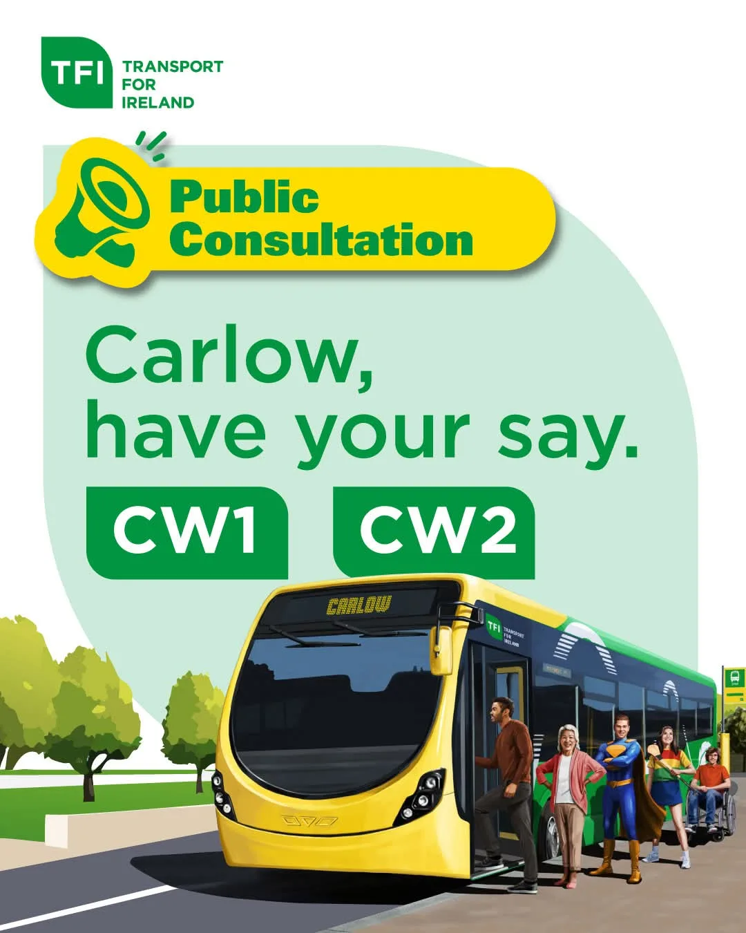 Carlow Town Bus Service Review — Public Consultation (closes 2 November) flyer