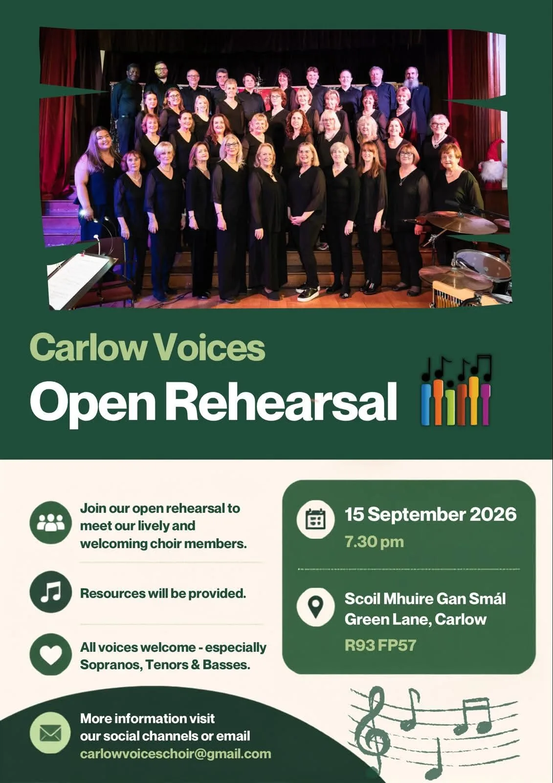 Carlow Voices — Open Rehearsal flyer