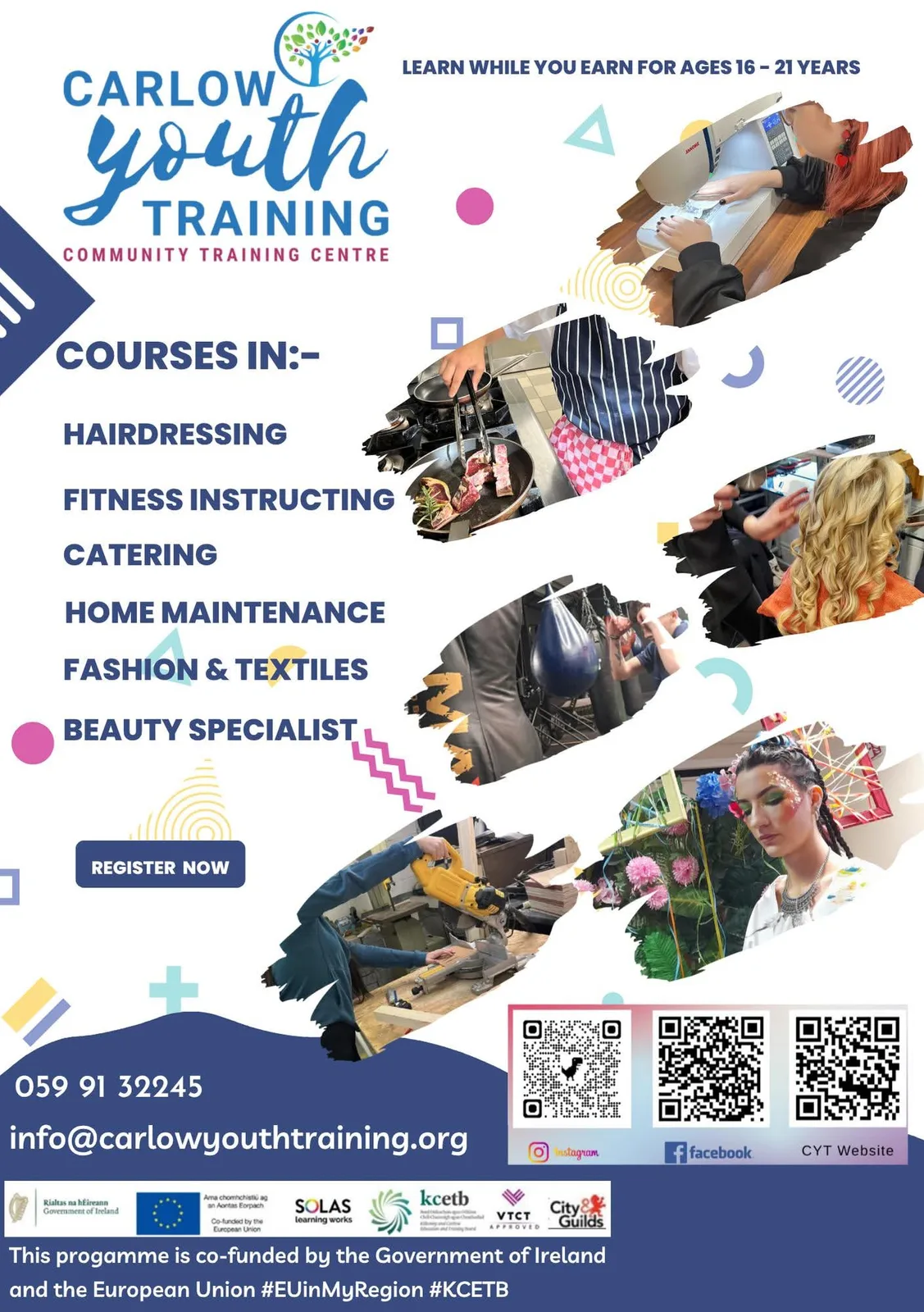 Carlow Youth Training — Courses for Ages 16-21 (Learn While You Earn) flyer