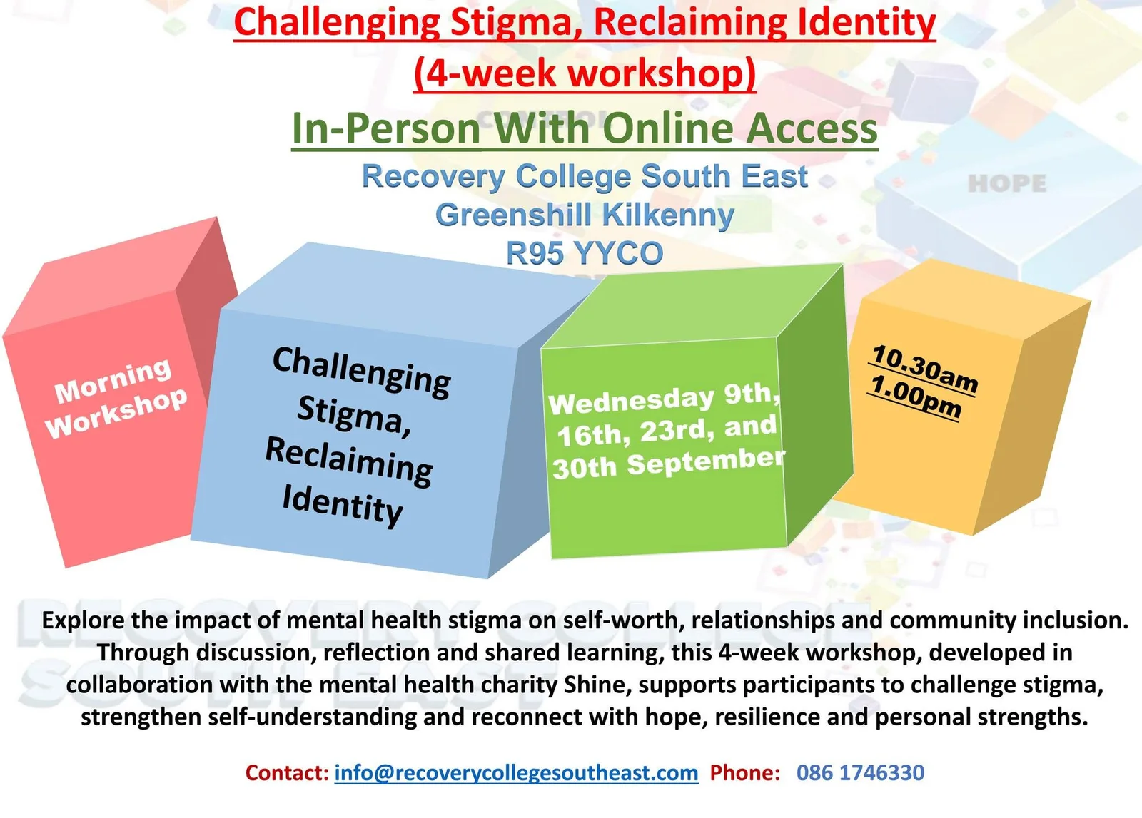 Challenging Stigma, Reclaiming Identity (4-Week Workshop) (Session 1 of 4) flyer