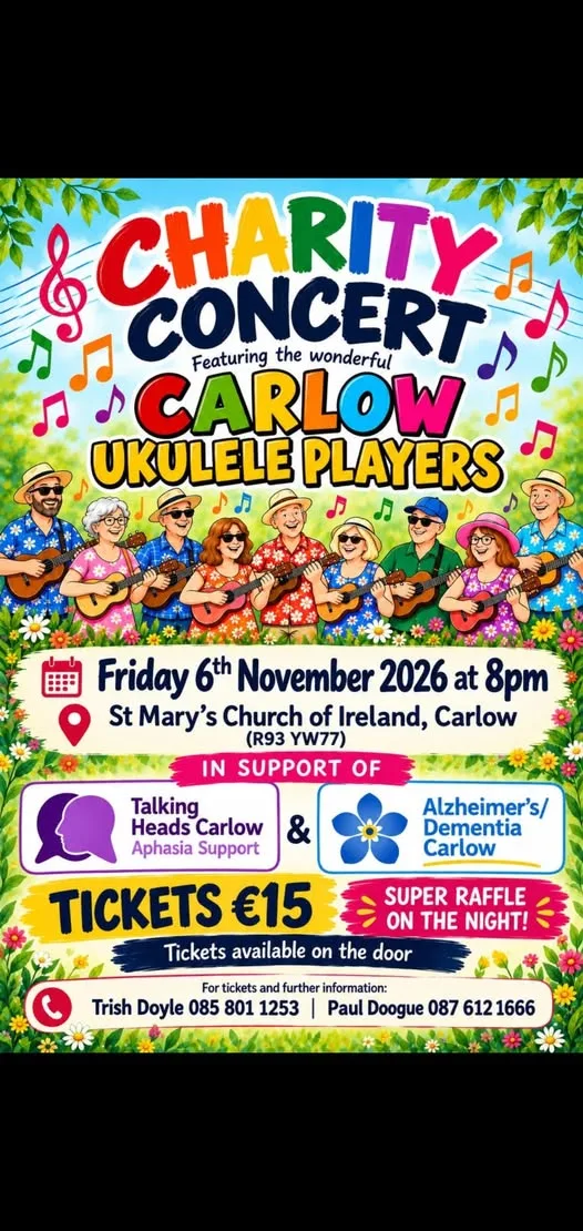 Charity Concert — Carlow Ukulele Players flyer