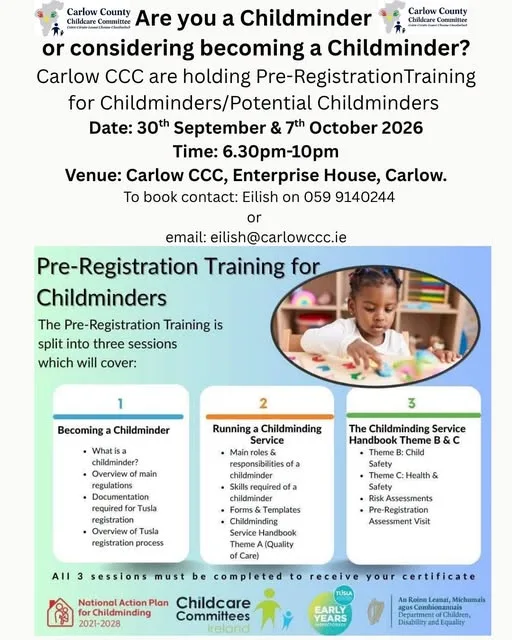 Pre-Registration Training for Childminders flyer