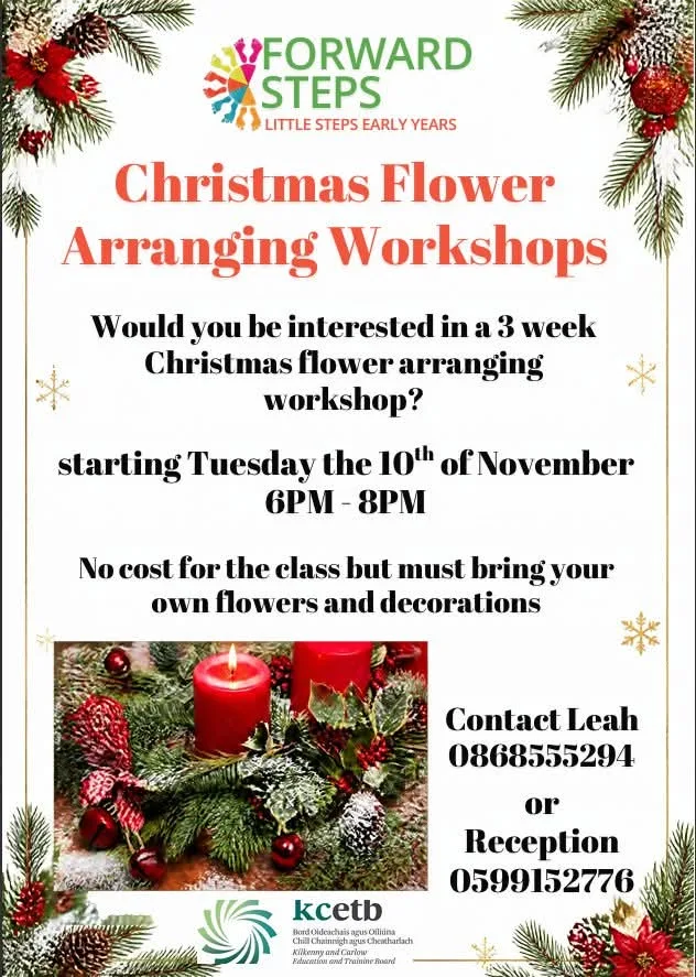 Christmas Flower Arranging Workshops (3 weeks) flyer