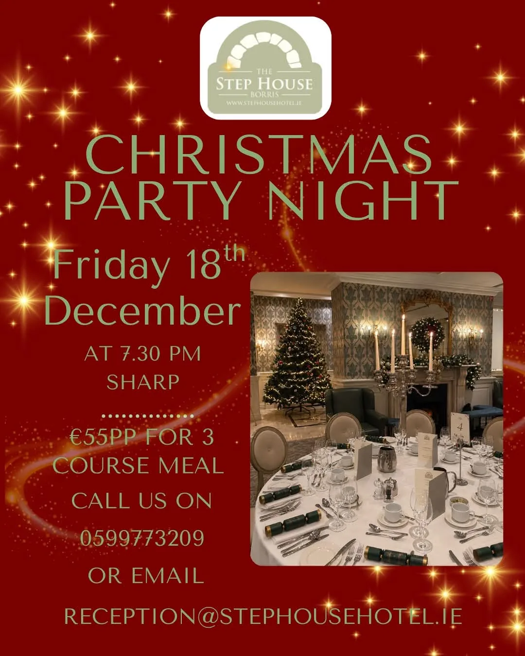 Christmas Party Night — The Step House Hotel flyer