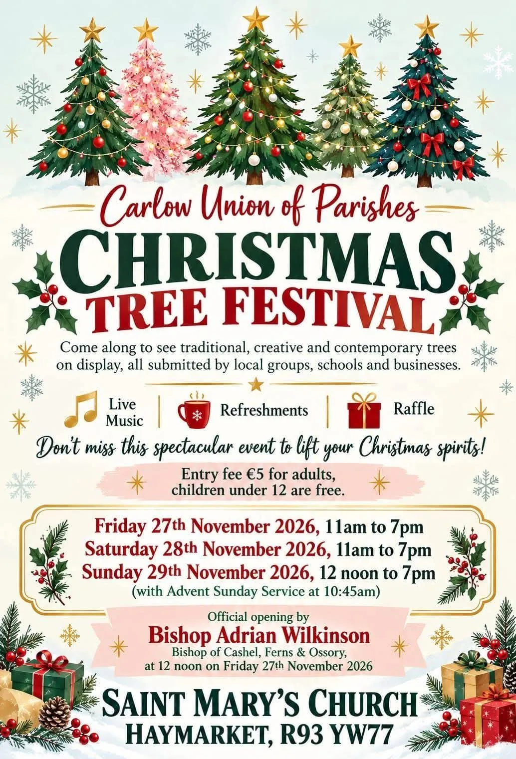 Christmas Tree Festival 2026 — Saint Mary’s Church, Haymarket flyer
