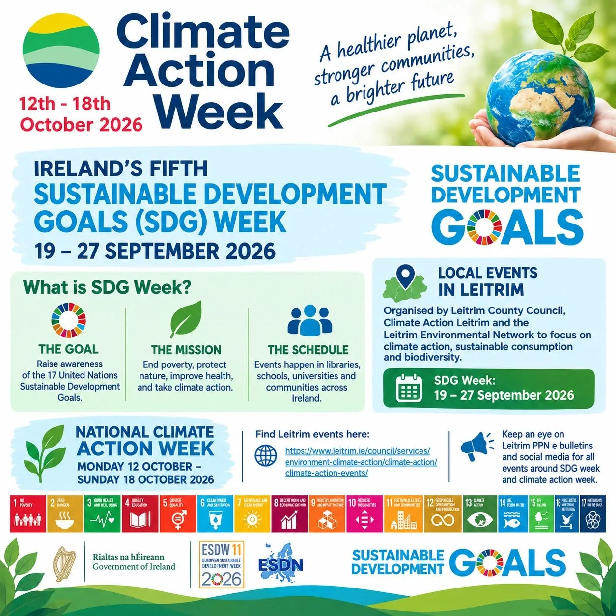 Climate Action Week & SDG Week — Local Events in Leitrim flyer