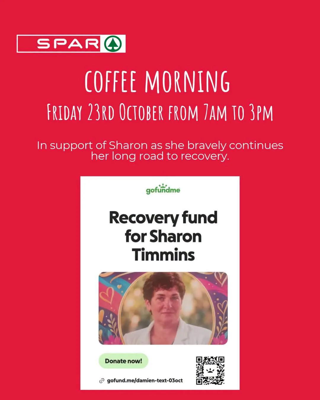 Coffee Morning for Sharon — SPAR Tullow flyer