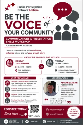 Communications and Presentation Skills Workshop flyer