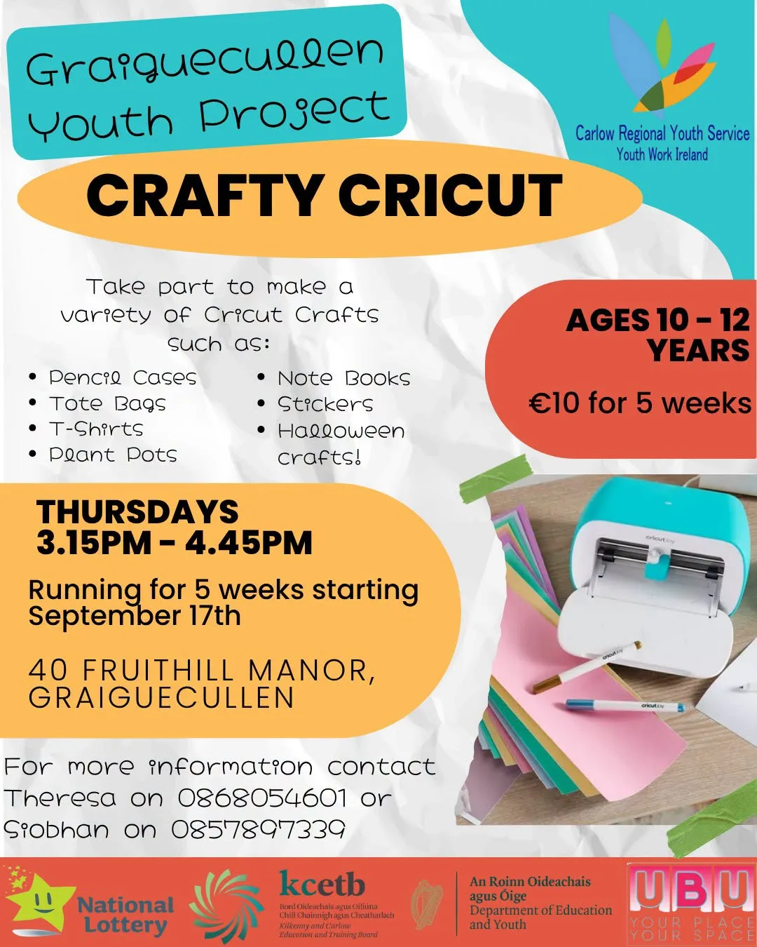 Crafty Cricut — Graiguecullen Youth Project flyer