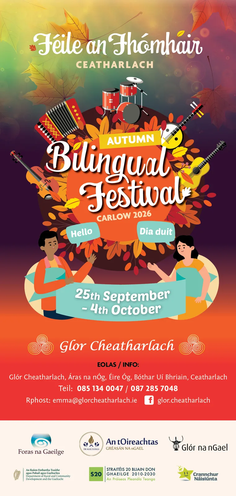 Féile an Fhómhair 2026: Bilingual Autumn Festival in Carlow flyer