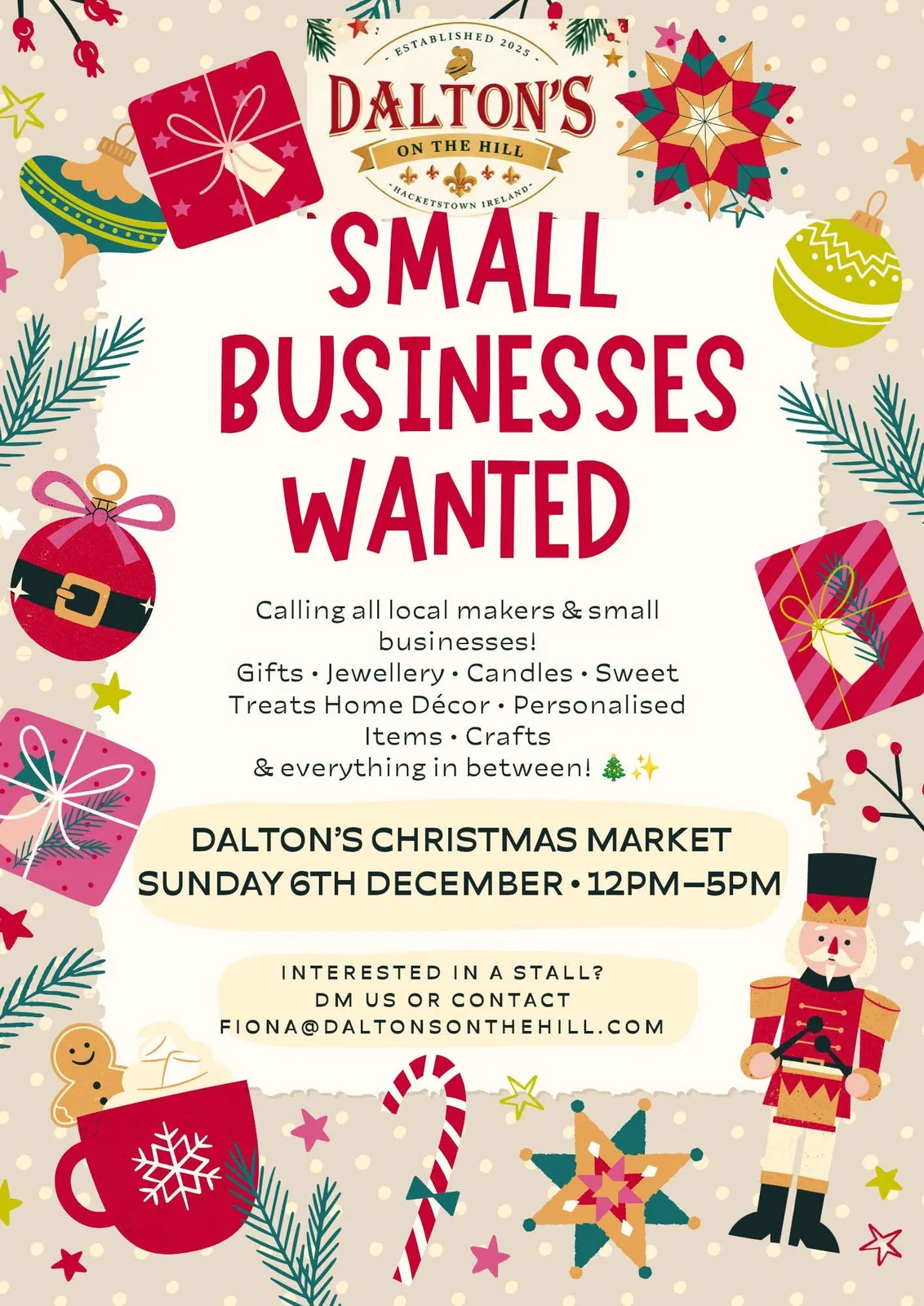 Dalton's Christmas Market flyer