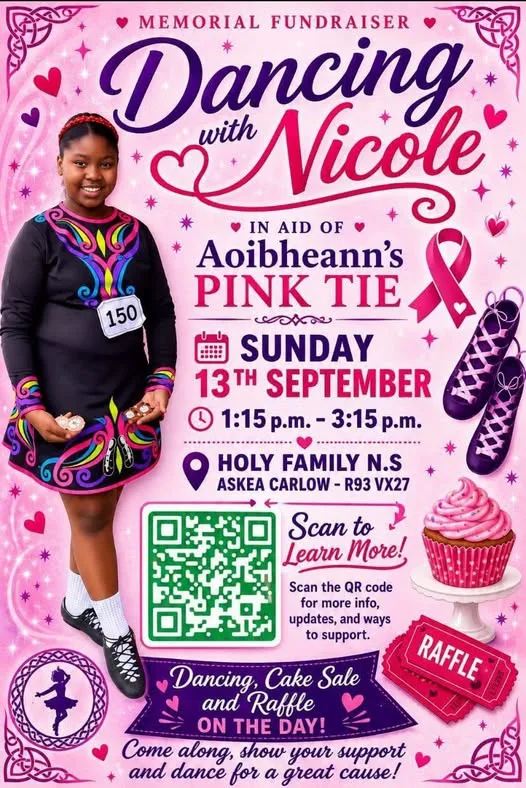 Dancing with Nicole — Memorial Fundraiser for Aoibheann's Pink Tie flyer