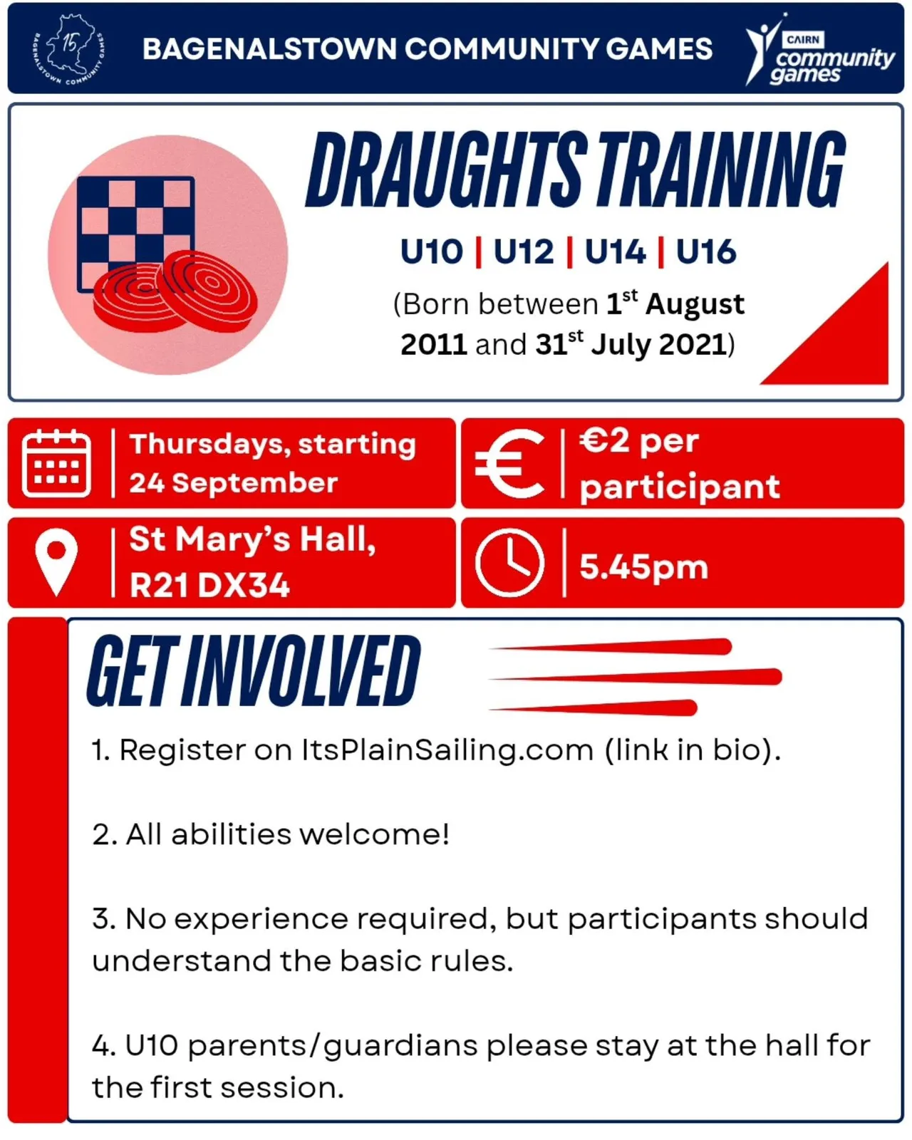 Draughts Training flyer