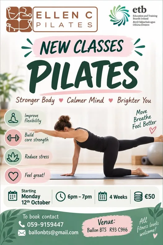 Pilates with Ellen C (New Classes) flyer