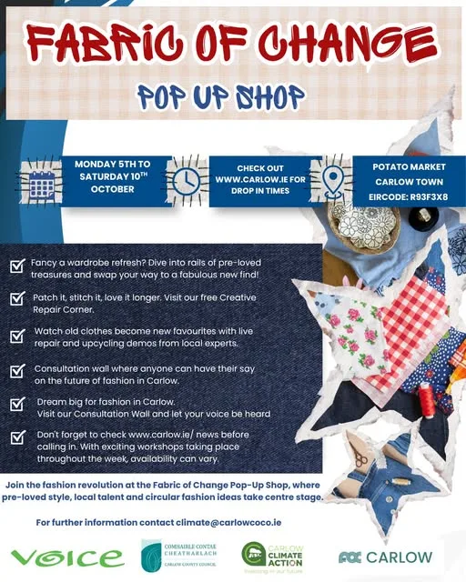 Fabric of Change Pop-Up Shop flyer