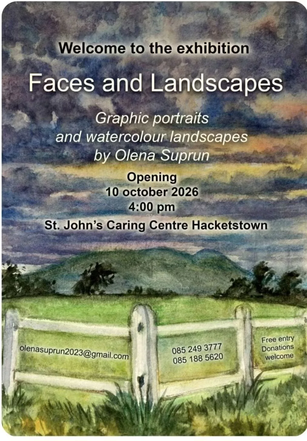 Faces and Landscapes — Exhibition Opening (Olena Suprun) flyer