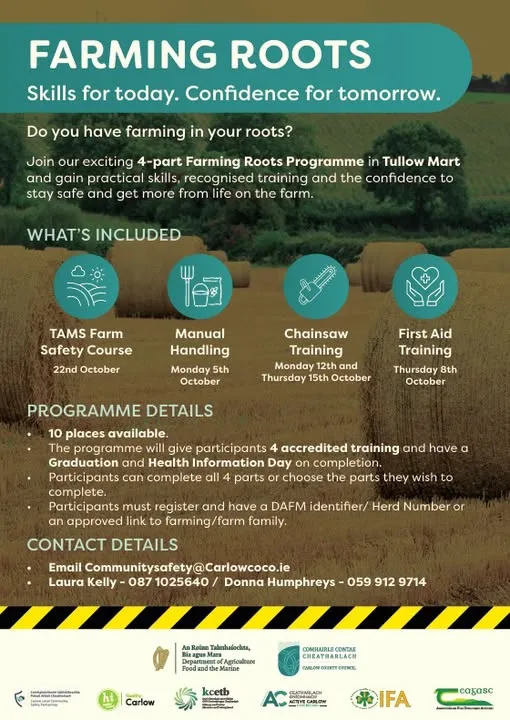 Farming Roots — First Aid Training flyer