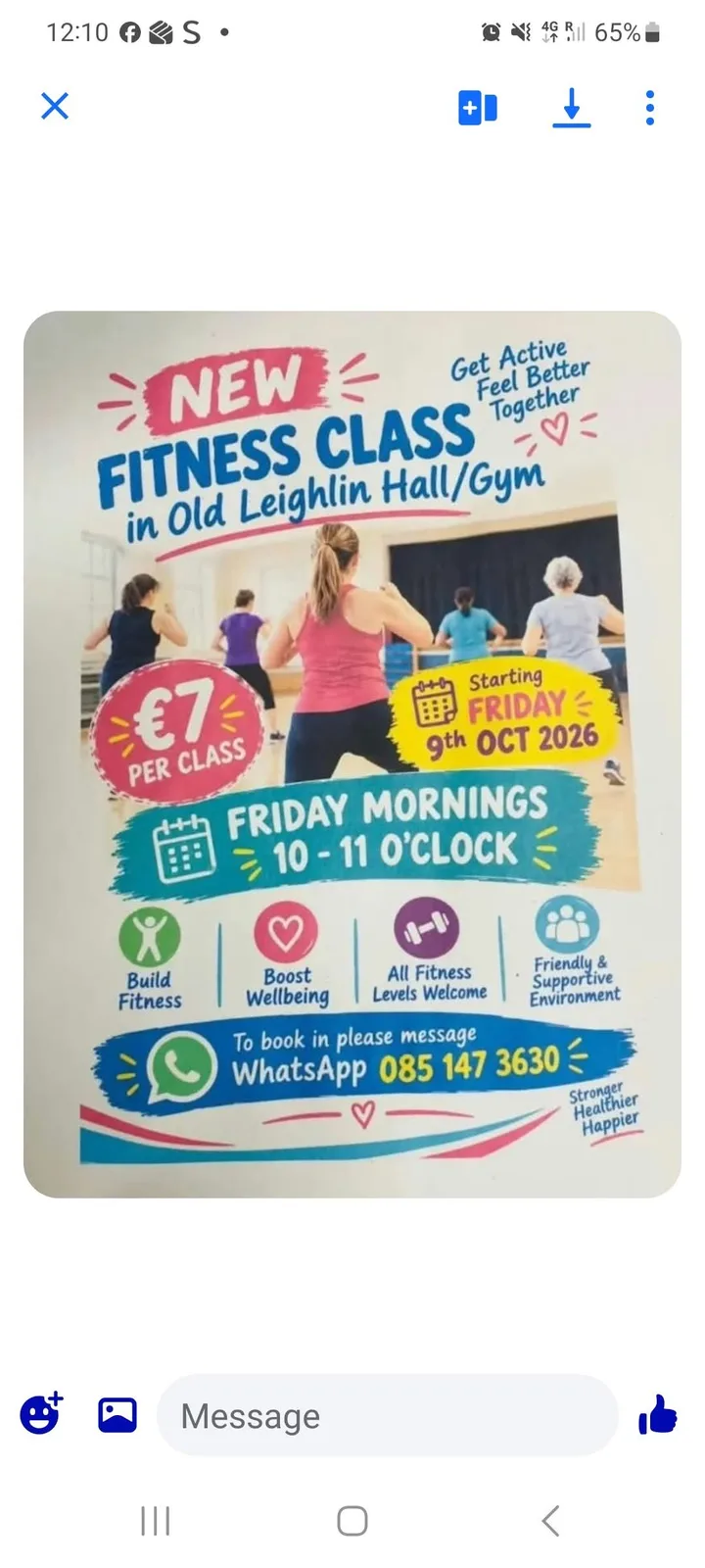 Fitness Class — Old Leighlin Hall/Gym (Friday Mornings) flyer