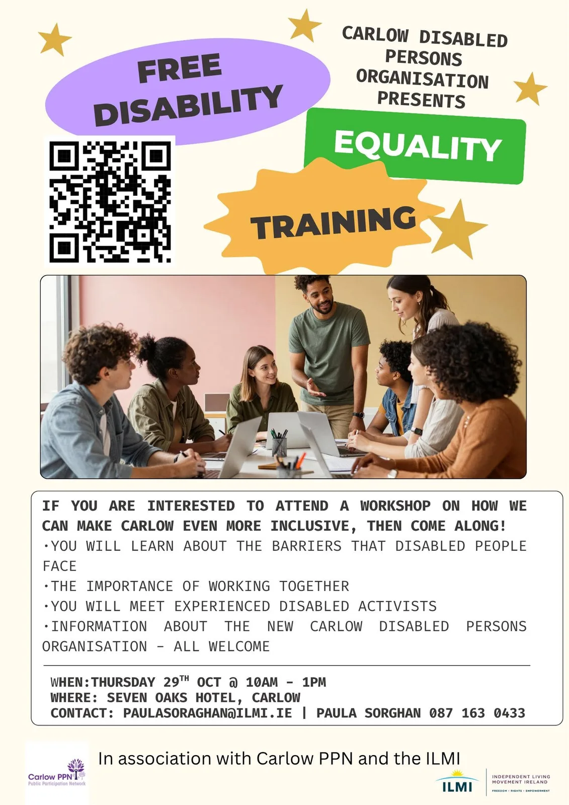 Free Disability Equality Training flyer