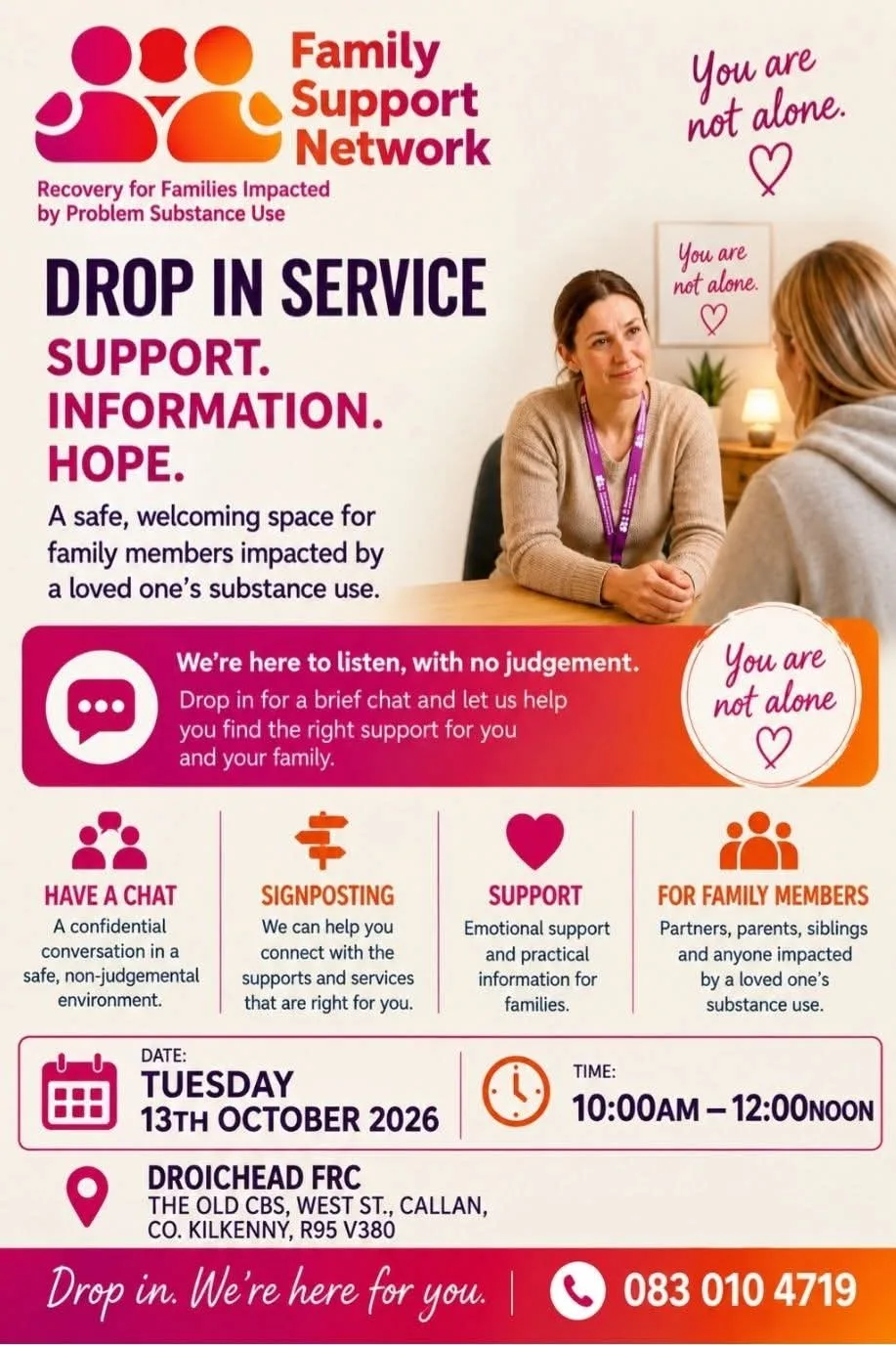 Family Support Network Drop-In Service flyer