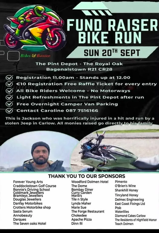 Fund Raiser Bike Run for Jackson flyer
