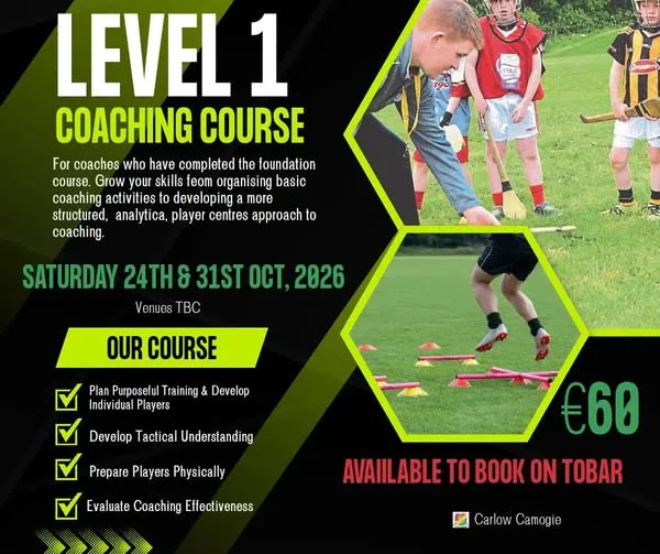 GAA Level 1 Coaching Course (Carlow Camogie) flyer