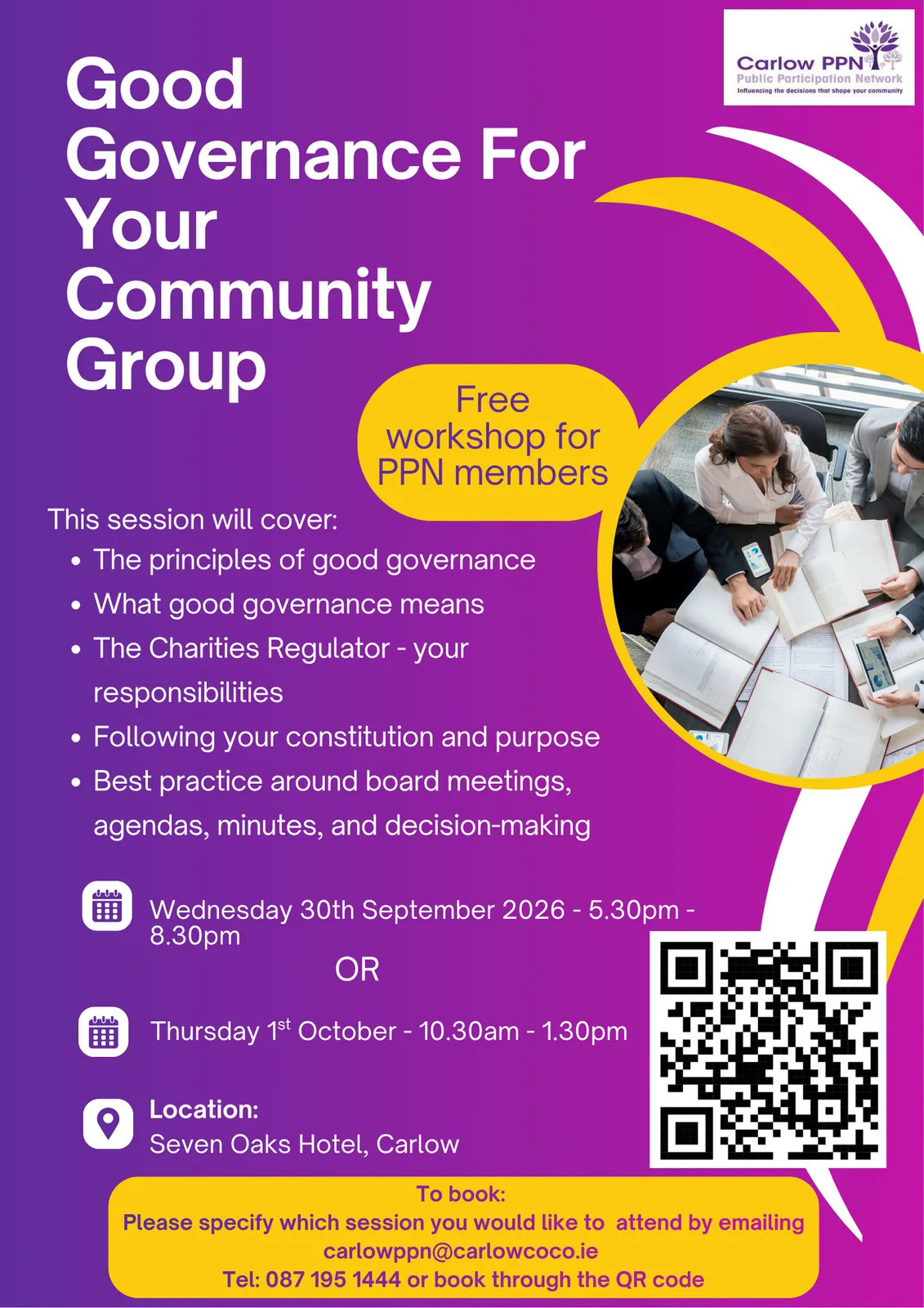 Good Governance for Your Community Group (Evening Session) flyer