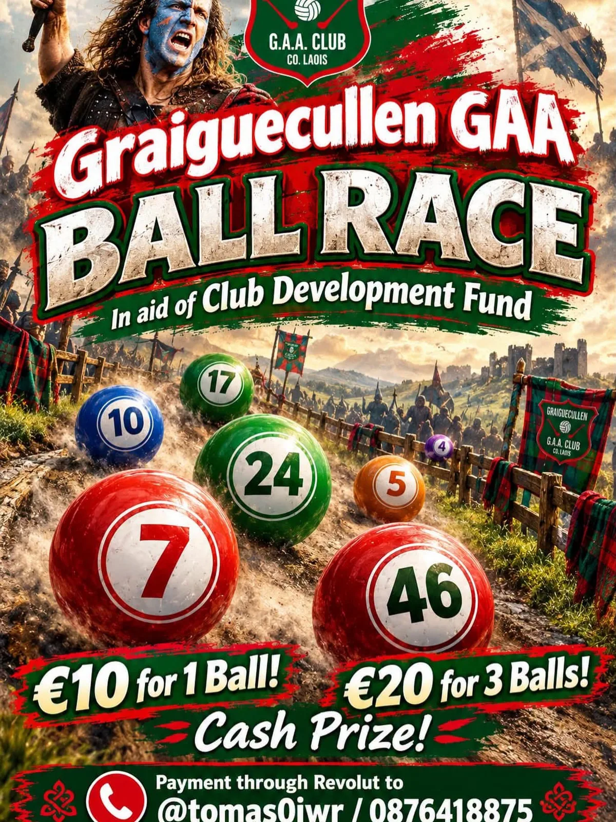 Graiguecullen GAA Ball Race — in Aid of the Club Development Fund flyer