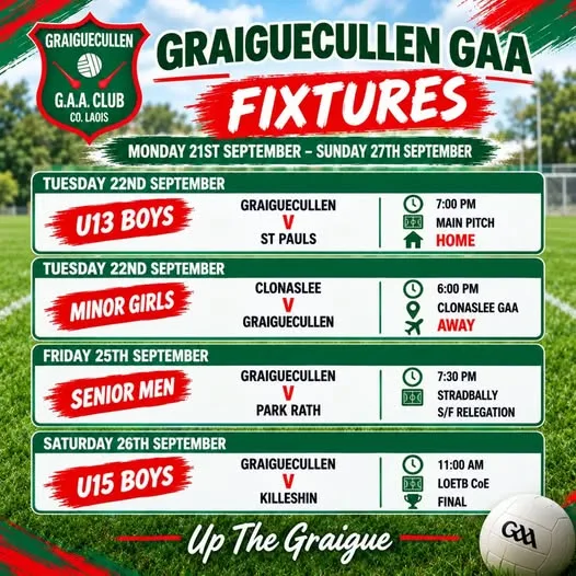 Senior Men: Graiguecullen v Park Rath flyer