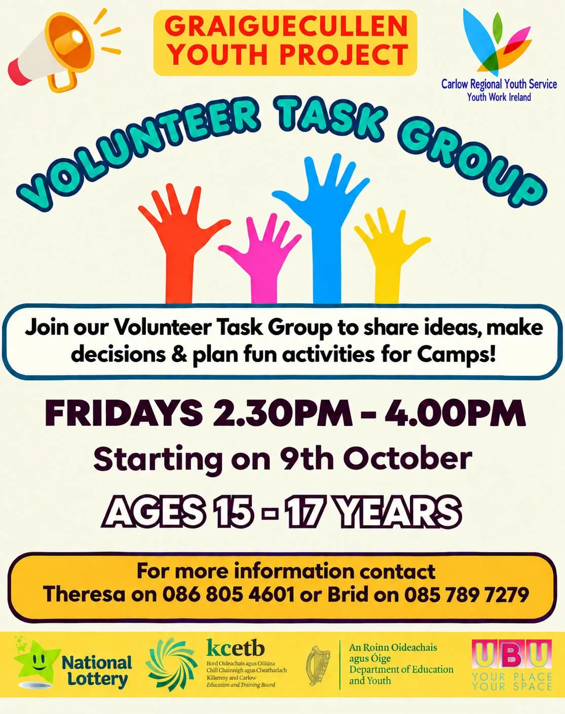 Graiguecullen Youth Project — Volunteer Task Group (Ages 15-17) flyer
