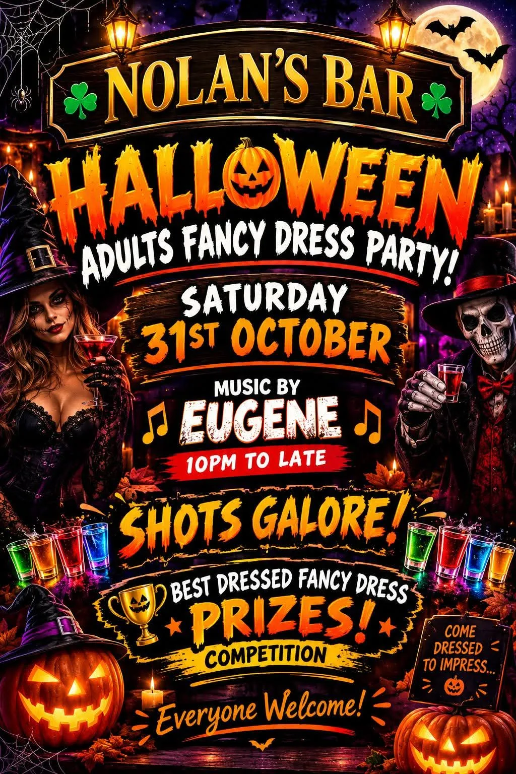 Halloween Adults Fancy Dress Party — Nolan’s Bar flyer